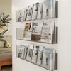 Estante para Livros e Jornais, Prateleira de Parede, Estante Transparente de Acrílico para Armazenamento de Livros, Estante para Armazenamento de Revistas e Jornais, Estante para Livros Ilustrados de Corredor