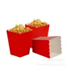 En stock caja de palomitas de color sólido cajas de palomitas desechables caja de papel para empaque de productos horneados