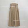 Nuevos pantalones casuales de pierna ancha de cintura alta para mujer, estilo otoño, holgados y adelgazantes, cintura elástica, se pueden ajustar en los tobillos, pierna recta, pantalones de largo hasta el suelo