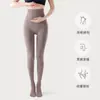 Leggings Curtos de Angorá Vermelho para Outono e Inverno, Emagrecedores com Proteína de Caxemira, Que Não Cedem, Calças Térmicas de Espinha de Peixe