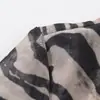 Vestido Corto de Malla de Seda con Estampado Animal para Mujer, Manga Larga, Espalda Descubierta, Nuevo de Verano, Venta al por Mayor