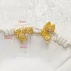 Pendientes de Tachuela Dorados Rellenos de Oro de 18K Color Duradero Microincrustados Arena de Zirconia Lazo Dorado Pendientes Hechos a Mano para DIY Accesorios de Engaste de Perlas