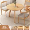Mesa redonda pequeña color madera maciza mesa de comedor hogar apartamento pequeño mesa simple para comer catering comercial balcón conjunto de mesa y silla de negociación