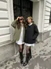 Chaqueta de Algodón Ligera Acolchada Otoño e Invierno para Mujer, Abrigo Acolchado Holgado y Casual de Cuello Redondo con Botones de Presión, Ropa para Mujer al por Mayor Transfronteriza