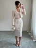 Blazer feminino transfronteiriço europeu e americano, modelo novo 2026, requintado e elegante, para festas à noite e encontros, com design acinturado