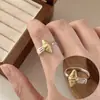 Anillos Modernos de Gato y Perro para Mujer Estilo Little Red Book Versátiles Apilables Elegantes Únicos Abiertos Anillos para Dedo Índice Modernos