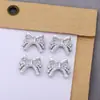 Decoraciones Súper Brillantes para Uñas de Circonita con Lazos Recortados en los Bordes, Pedrería para Uñas de Alta Retención de Color, Pedrería de Cristal, Lazos de Cinta con Forma de Arco
