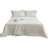 Set de Tres Piezas de Cubrecama de Algodón Hoja de Loto Algodón Acolchado de Doble Cara Cama de Algodón Puro Estilo Tatami Cama Individual