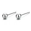 Aretes Doudou de Plata de Ley S999 para Agujeros en las Orejas Aretes Geométricos Esféricos Brillantes Aretes Pequeños Joyería Simple Sin Perforación para Orejas