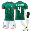 2526 Copa Mundial México Camiseta de Local No. 14 Chícharo Pequeño No. 9 Uniforme de Selección Nacional de Raúl Uniforme de Fútbol de Manga Corta