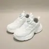 Nuevos zapatos deportivos de cuero de microfibra con hebilla giratoria para niñas y niños, zapatos de estudiante, tenis blancos casuales 6619