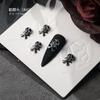 Serie Oscura Retro Aleación Incrustada de Diamantes Accesorios para Uñas Corazón Cruz Araña Estilo Punk Decoración de Uñas Venta al por Mayor
