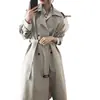 Casaco Trench Coat Outono Inverno Estilo Coreano Comprimento Médio Peça Externa Temperamento Francês Casual Acima do Joelho