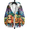 Amazon 2025 Nova Jaqueta Moletom com Capuz Masculina com Zíper Estampa 3D Moda Halloween Moletom Tendência para Homens