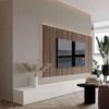 Ventas Directas de Fábrica Tablero de Rejilla WPC Revestimiento de Madera Ecológica Fibra de Madera de Bambú Tablero Gran Muralla Decoración de Fondo de Entrada para TV