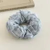 Scrunchie de Gasa Plegada a Cuadros Dulce Suave Estilo Coreano para Mujeres Lazo para el Cabello de Atmósfera Elegante Sujetador de Cola de Caballo Flor para el Cabello Cuerda para el Cabello