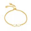 Pulseira ajustável de aço titânio de alta qualidade com símbolo 8, pulseira simples versátil, pulseira de aço inoxidável com haste infinita para mulheres, atacado