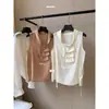 Liquidação, Sem Devoluções ou Trocas. Blusa Sem Manga Gola Camisa Estilo Coreano Verão Preguiçoso Chique Versátil Emagrecedora e Rejuvenescedora para Mulheres 80580