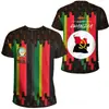 Camiseta Pulôver Casual Masculina com Bandeira e Emblema Nacional de Angola Impressão 3D Gola Redonda Manga Curta Venda Direta da Fábrica Fornecimento para Exportação
