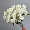 Flores artificiales blancas para decoración de escenas de boda, decoración del hogar, ramos artificiales, rosas, hortensias, gypsophila, venta al por mayor de flores artificiales