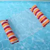 Balsa flotante inflable transfronteriza modelo nuevo hamaca para piscina balsa flotante plegable a rayas cama flotante inflable con red sillón flotante
