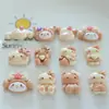 Cor Leite de Pêssego Gato Kt DIY Capa de Celular de Creme Acessórios de Resina Grampos de Cabelo Feitos à Mão Elásticos de Cabelo Materiais de Joias