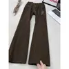 Jeans Rectos de Algodón Puro Estilo Retro Americano para Hombre Marca de Moda Bordado de Pliegue Pantalones Rectos cleanfit Pantalones Micro Acampanados