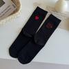 Calcetines AB Calcetines de Otoño e Invierno para Mujer Nuevos Calcetines de Media Caña Amor Bordado Calcetines de Algodón Personalizados Calcetines Apilados para Niñas Medias con Letras