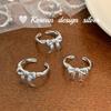Corea del Sur Diseño de Nicho Joyería Simple de Plata Plata de Ley S925 Anillo Abierto de Lazo Anillo de Dedo de Alta Calidad para Mujeres