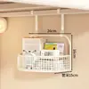 Cesta colgante para dormitorio estudiantil para guardar especias, jengibre y ajo; cesta escurridora de pared; una solución de almacenamiento de cocina imprescindible que no requiere taladrar agujeros
