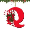 Nuevas decoraciones navideñas personalizables en inglés de 26 letras para la frontera, adornos para el árbol de Navidad, colgantes