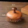 Peine de Sándalo Dorado Peine con Bolsa de Aire Gatito Peine con Almohadilla de Aire Peine para Uñas Anilladas Peine de Cabeza de Madera Linda Peine Masajeador de Meridianos Portátil