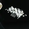 Tocado de Perlas y Cristales Tejido a Mano, Diadema de Novia, Peine para el Cabello, Pasador de Lujo Ligero, Accesorios para el Cabello de Performance para Niñas