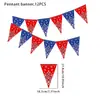 Nueva Decoración de Fiesta de Cumpleaños con Tema de Vaquero Occidental Rojo y Azul Banderín Triangular Banderas Desechables Suministros de Decoración
