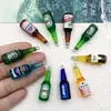 Accesorios Mini de Resina para Botella de Vino Simulada DIY Llavero Colgante de Botella de Cerveza Colgante para Collar Pendiente