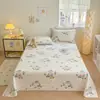 Sábana de Cama Estampada de Algodón Puro Sábana de Algodón Funda Nórdica para Dormitorio de Estudiantes Sábana de Cama con Esquina Recta Sábana de Cama con Esquina Redondeada Borde Colgante Sábana de Tela de Algodón