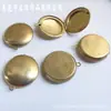 Acessórios para joias DIY/Caixa redonda lisa de cobre puro/Caixa espelhada de latão puro pingente de relógio de bolso fabricantes atacado