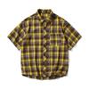 Camisa de Manga Corta a Cuadros Estilo Retro Japonés para Hombre Verano Talla Grande Moda Casual Holgada Camisa tipo Cárdigan