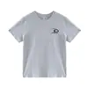 Camiseta Blanca de Algodón Puro para Mujer, Cuello Redondo, Hombro Recto, Manga Corta, Nuevo Estilo de Verano, Diseño Simple de Letra, Top Casual y Versátil