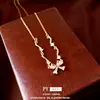 Exquisito Collar de Lazo de Circonita Diseño de Nicho a la Moda Sensación de Alta Gama Cadena para Clavícula Versátil Accesorio de Collar para Mujer para el Viaje Diario
