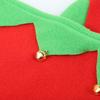 Nuevo gorro navideño para niños, gorro de elfo rojo y verde, gorro de franela con campana, accesorios para disfraces de fiesta.