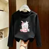Camiseta de manga larga de algodón puro para niñas, top casual, camisa básica elegante para niños, adecuada para niños mayores, colección primavera y otoño 2026