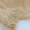 Anillo de Acero de Titanio con Circonita Ultrafina de Moda Europea y Americana para Mujer con Diseño de Diamante de Semicírculo, Joyería de Mano de Nuevo Estilo de Nicho