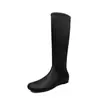 Botas de Seda Elástica para Mujer Botas Adelgazantes Invierno Nuevo Estilo Aumentador Interno de Altura Punta Dividida Botas Largas Botas Elásticas para Mujer Botas Altas