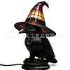 Lâmpadas Chapéu de Bruxa de Novo Produto Transfronteiriço Resina Gótico Luz Noturna de Halloween Ornamento de Lâmpada Chapéu de Bruxa