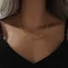 Cadena para Clavícula Trenzada Fina Estilo Minimalista, Cadena de Cuerda Retorcida Lisa, Adecuada para el Uso Diario, Collar Básico de Capas de Lujo Ligero