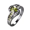 Anillo Ovalado de Zirconia Oro Negro 10K Anillo para Dedo Femenino Anillo Ovalado Moda Joyería Blanca Negra Antiguo Mujeres