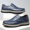 Zapatos Casuales para Hombre, Zapatos de Cuero Perezosos para Hombre, Nuevo Estilo Slip-On Simples y Versátiles Zapatos de Cuero para Hombre, Zapatos de Cuero de Negocios, Una Pieza al por Mayor