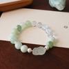 Pulsera Original Nueva de Cubierta de Leche Verde Xiuyu Natural con Cristal Blanco Cristal de Limón Pixiu Joyería de Cristal Alienígena
