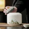 Latas vazias de porcelana de jade com gordura de ovelha de alta qualidade, grandes, meio quilo, recipientes selados para armazenamento, caixa de chá, armazém de chá, latas de chá de cerâmica para chá vermelho e verde
